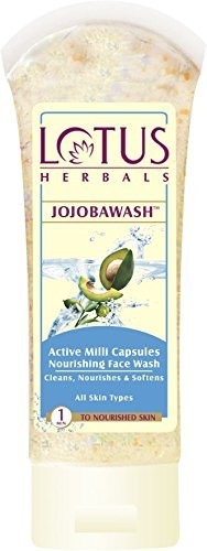 Lotus Herbals Jojoba Face Wash, Active Milli Capsules, 120g