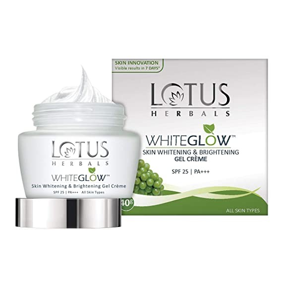 Lotus Herbals Whiteglow Skin Whitening And Brightening Gel Cream | SPF 25 | 40g