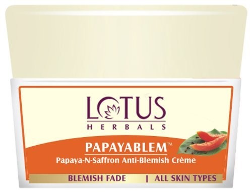 Lotus Herbals Papayablem Papaya-n-Saffron Anti-Blemish Cream, 50g